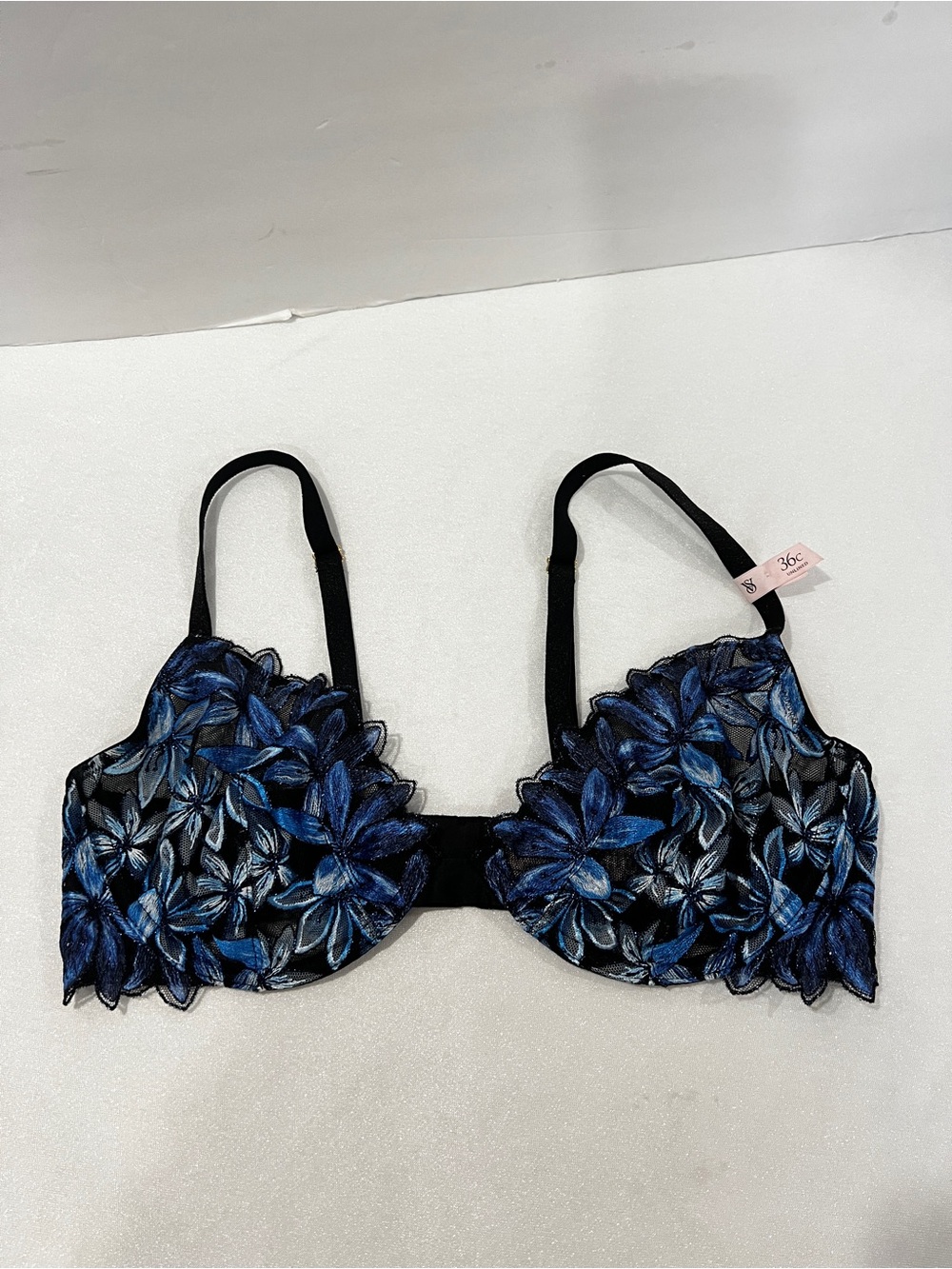 Victoria's Secret Very Sexy Ziggy Glam Floral Embroidery Demi Bra Size 36C